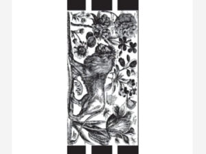Botanical Lion Black Disposable Napkin Slimline Set 25
