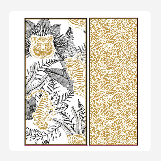 Tiger Gold and Black Disposable Napkins Slimline  Set of 25