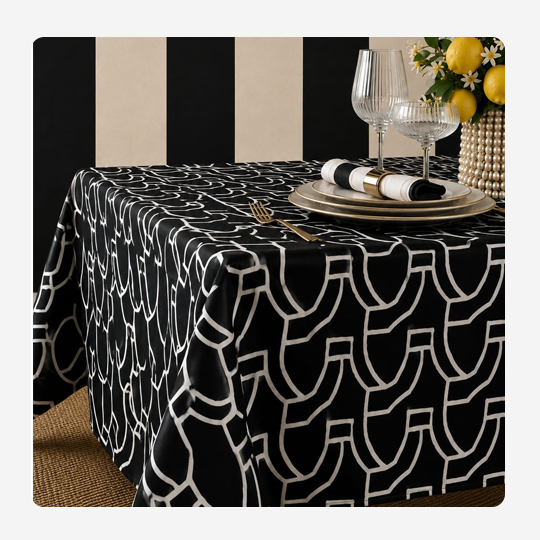 African Dance Black White Table Cloth - Image 2