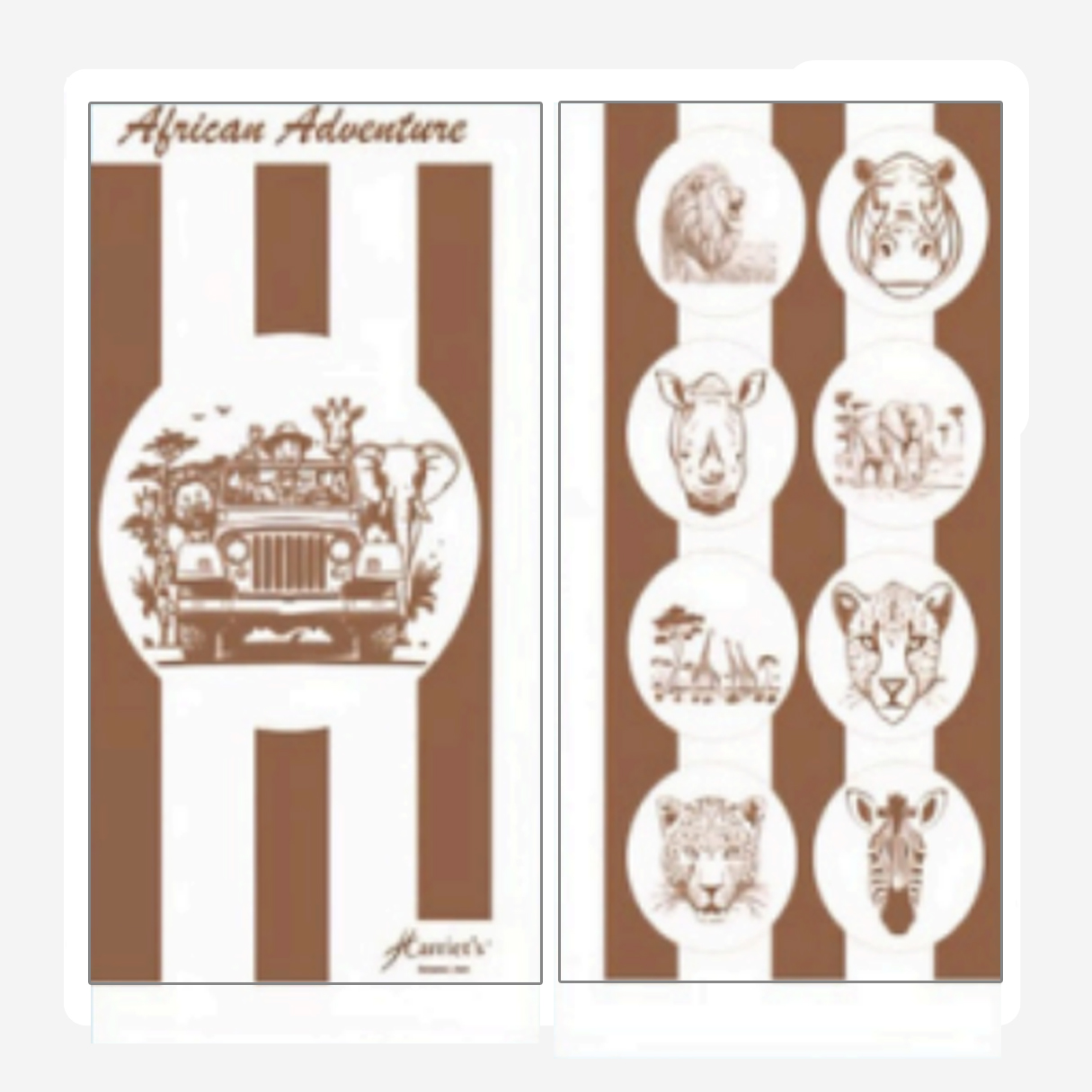 African Safari Earth Brown Disposable Napkins Slimline Set of 25