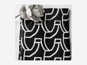 African Dance Black White Linen Feel Throw