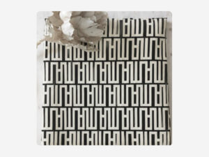 H Black Linen White Linen Feel Throw