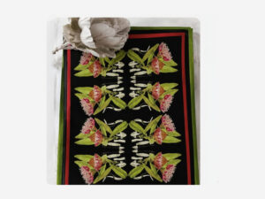 Pink Black Protea Linen Feel Throw