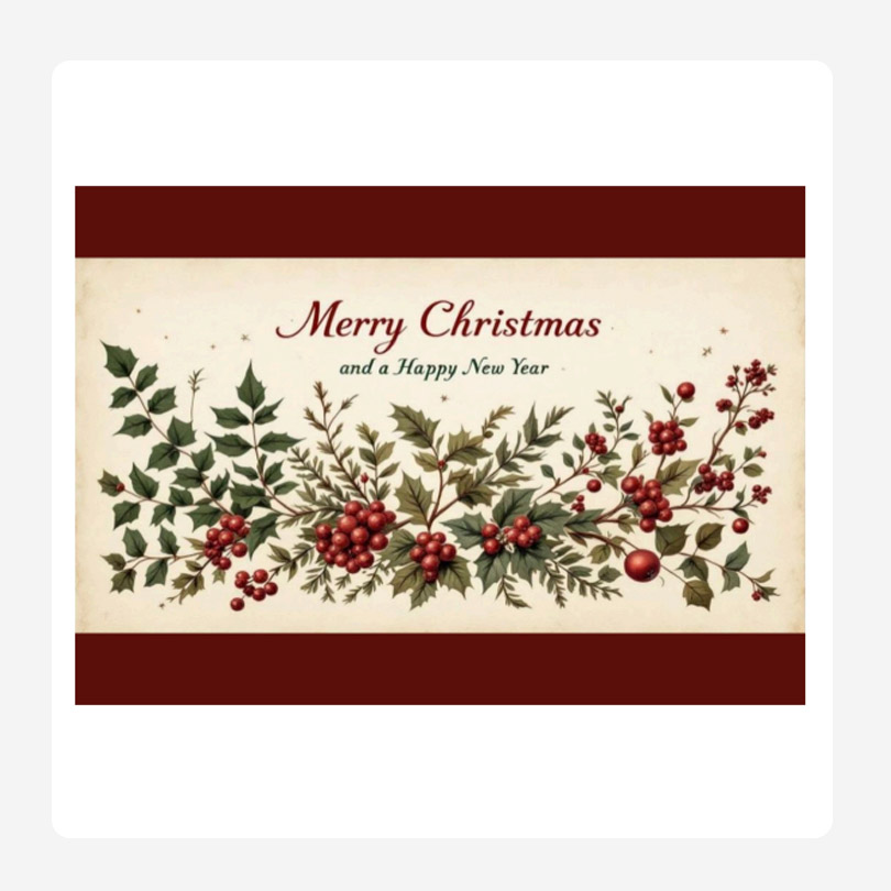 Merry Christmas Holly Berries Placemats Disposable Paper Placemats Set 24