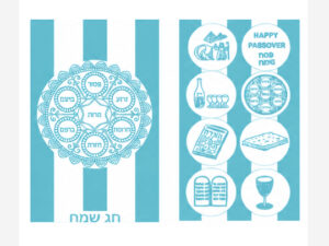 Pesach Royal Turquoise Disposable Napkins Slimline Set of 25