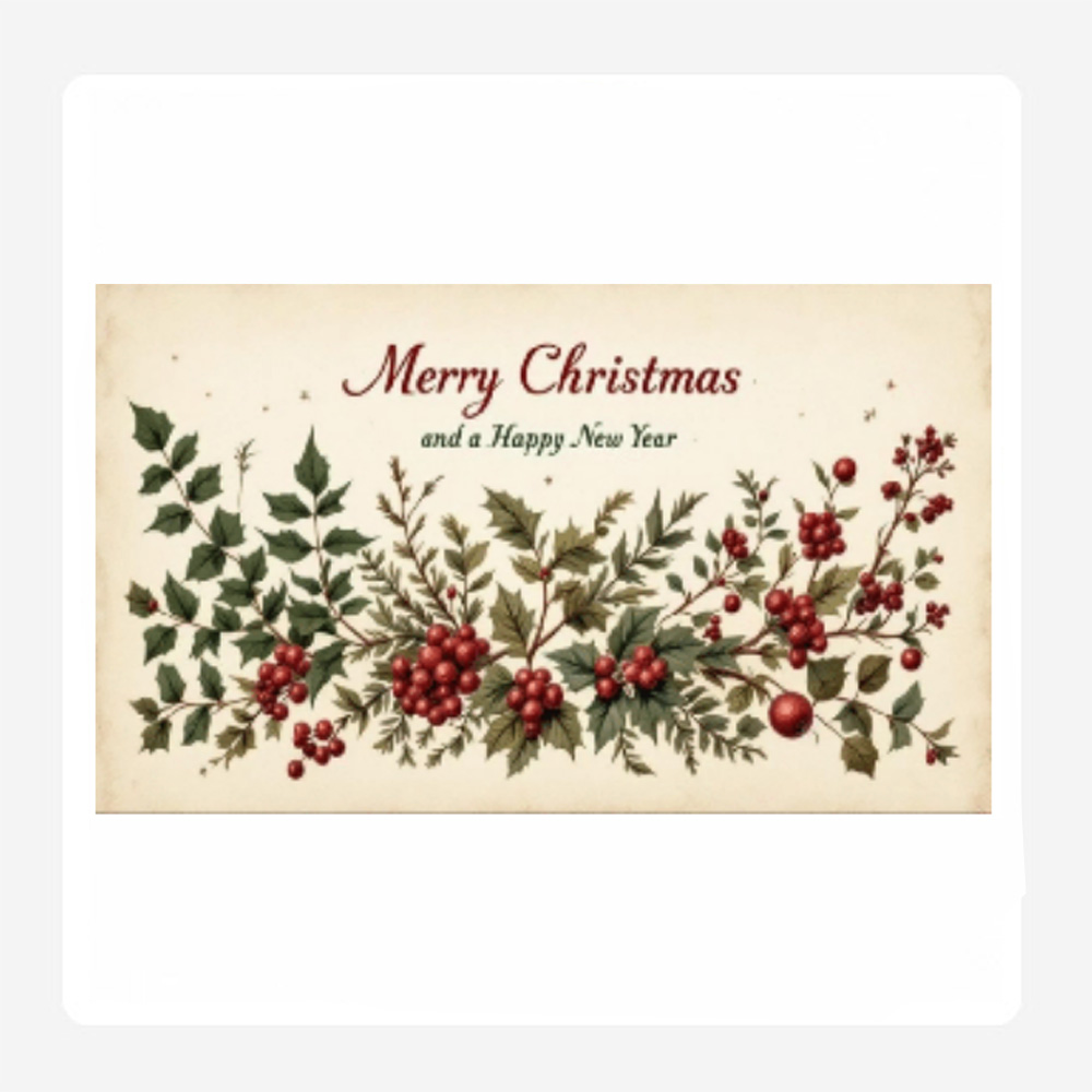 Merry Xmas Berries Disposable Paper Placemats Set 24