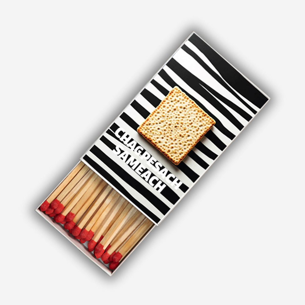 CHAG SAMEACH PESACH BLACK Matchboxes