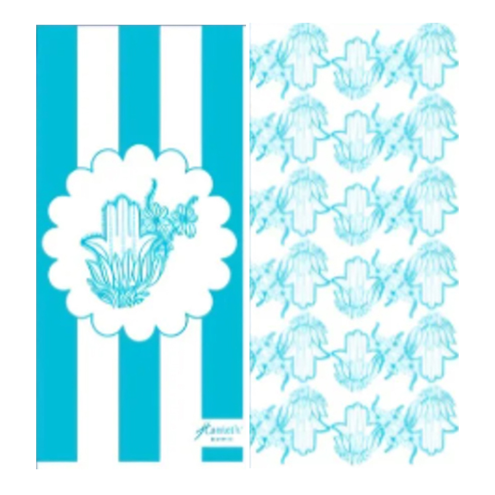 NAPKIN Slimline Hamsa Turquoise Front / Back Set of 25 - Image 2