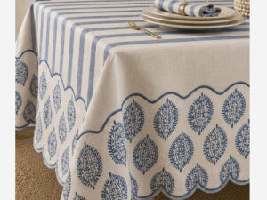 Stripes and pattern light blue Table cloth