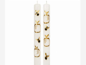 Apple and bee gold – Hand painted Candles