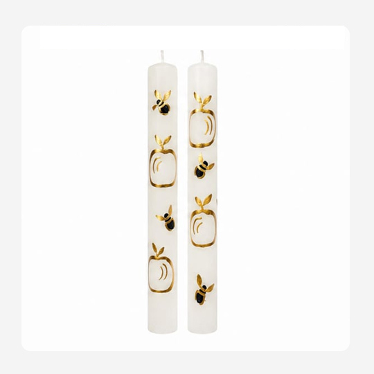 Apple and bee gold – Hand painted Candles