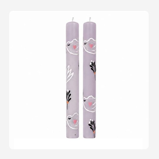 Light pink bird – Hand painted Candles