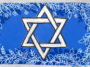 Blue magen david – Hand painted Matchboxes