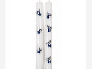 Silver and blue bee – Hand painted Candles