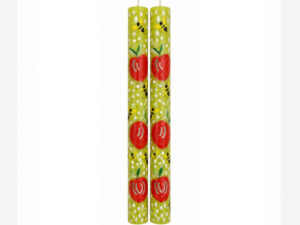 Apple and bees light green – Hand painted Candles
