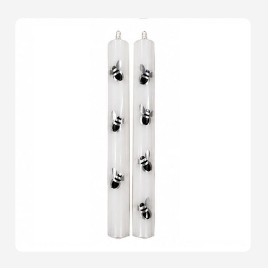 Black and silver bee – Hand painted Candles