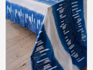 Candles 100% Indian Cotton Block Print Table Cloth blue