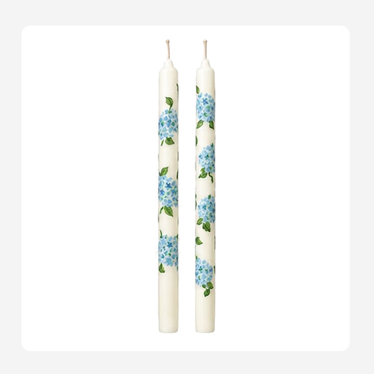 Blue flowers – Hand painted Candles