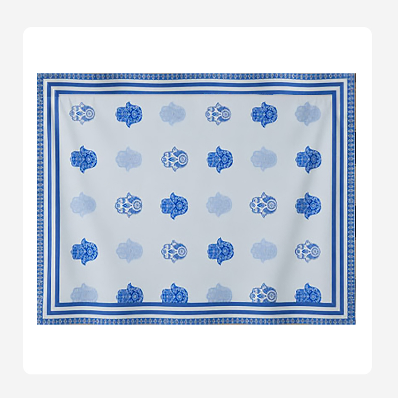 Blue Hand 100% Indian Cotton Block Print Table Cloth