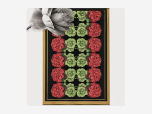 Flowers Linen Feel Throw