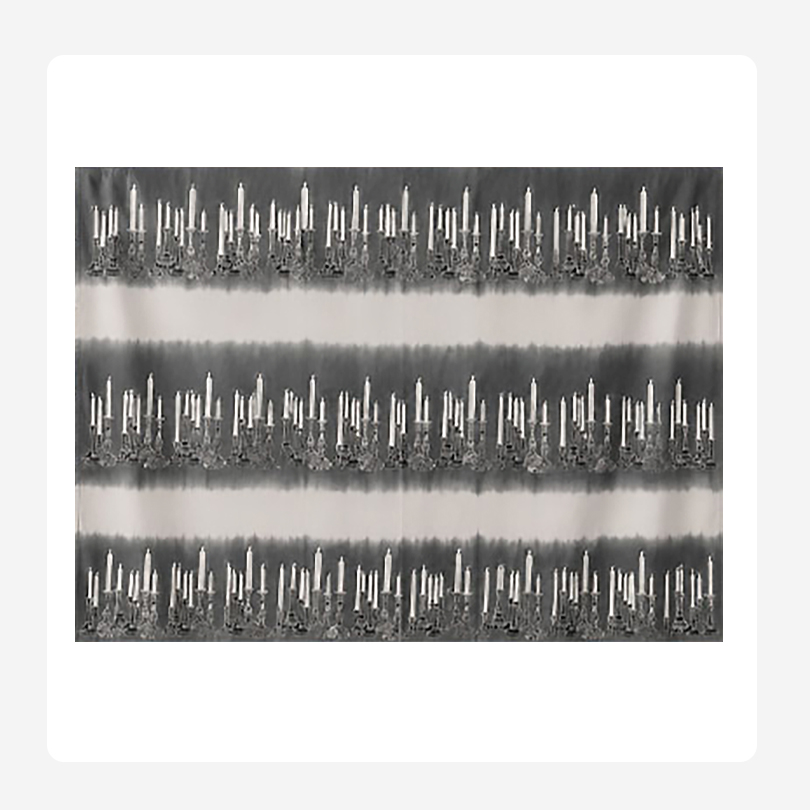 Grey Candles 100% Indian Cotton Block Print Table Cloth