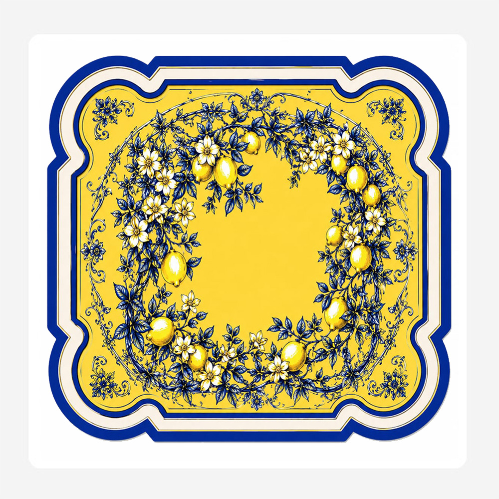 Lemon flowers Disposable Paper Placemats Set 24