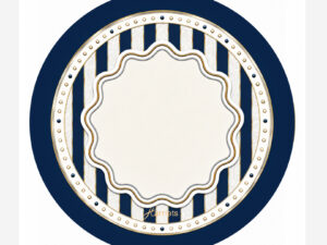 Blue Striped Round Disposable Coaster