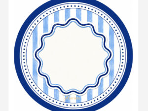 Blue Striped Pattern Round Disposable Coaster