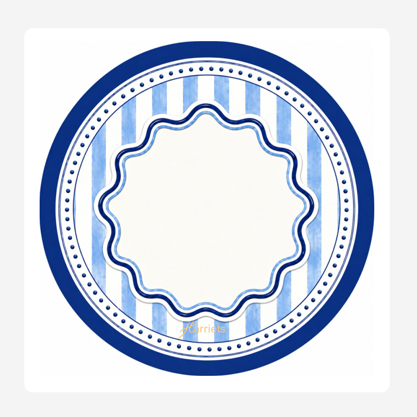 Blue Striped Pattern Round Disposable Coaster