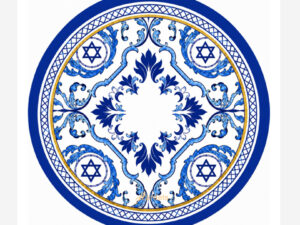 Blue Magen David Round Disposable Coaster