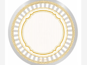 Grey & Gold Round Disposable Coaster