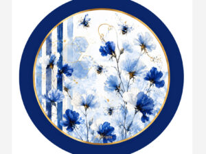 Blue Bees Round Disposable Coaster