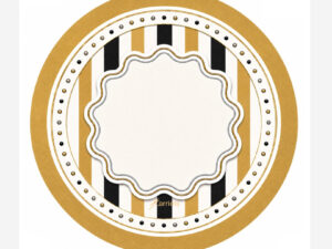 Gold Black Striped Round Disposable Coaster