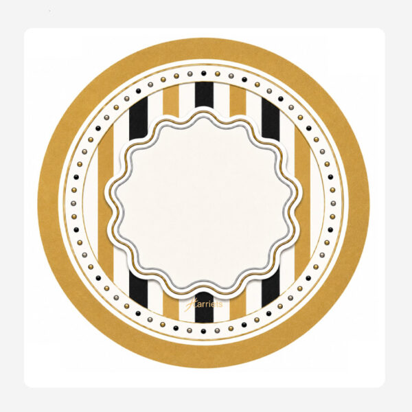Gold Black Striped Round Disposable Coaster
