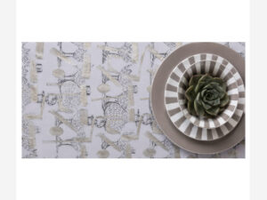 Grey Pattern 100% Indian Cotton Block Print Table Cloth