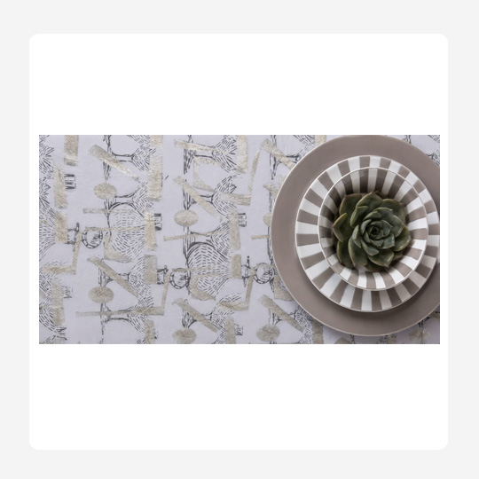 Grey Pattern 100% Indian Cotton Block Print Table Cloth