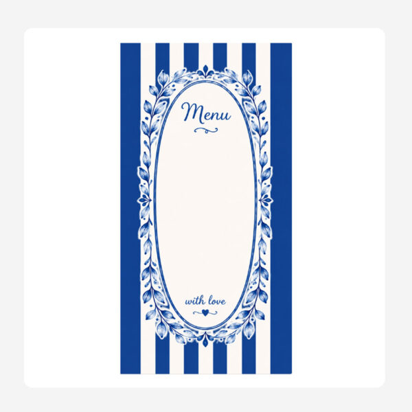 Floral Oval Disposable paper menus