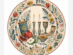 Rosh Hashana Round Disposable Coaster