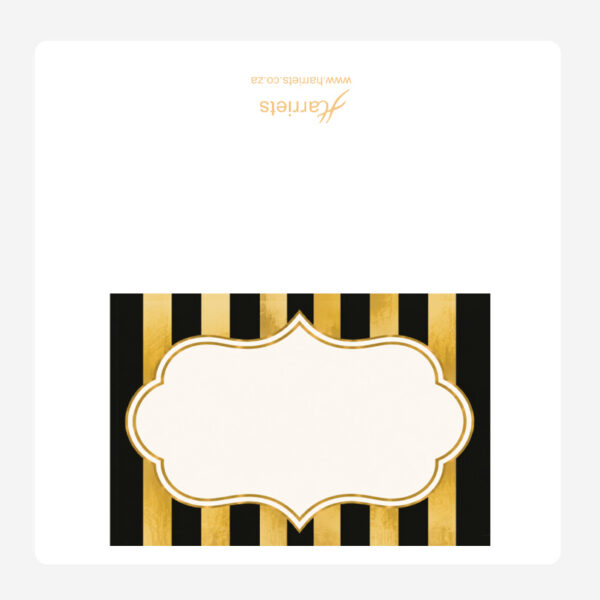 Stripes Black and Gold Name place setting
