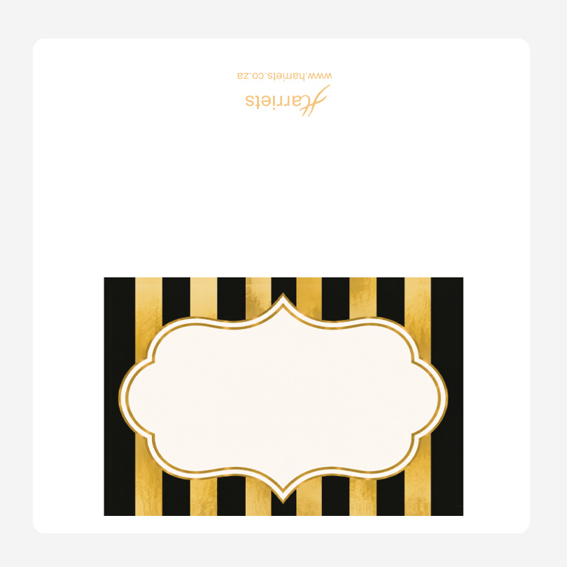 Stripes Black and Gold Name place setting