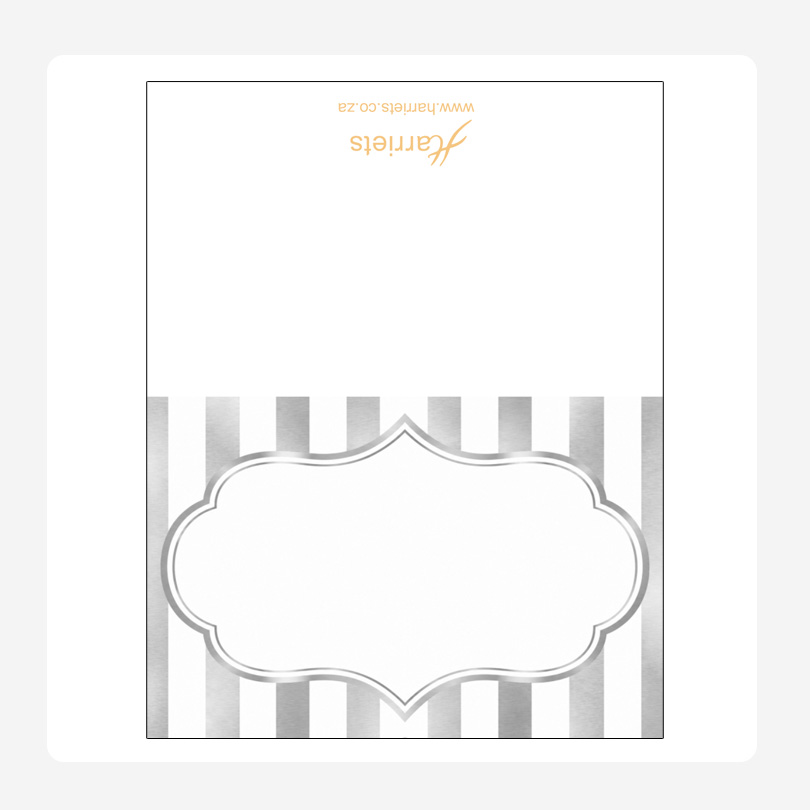 Stripes Silver and White Name place setting