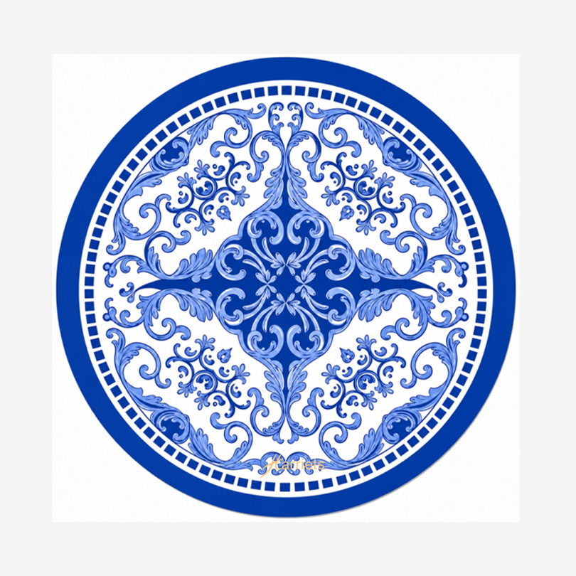 Blue Floral Round Disposable Coaster