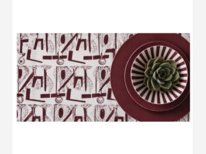 Burgundy 100% Indian Cotton Block Print Table Cloth
