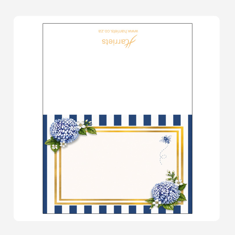 Blue Flowers Name place setting