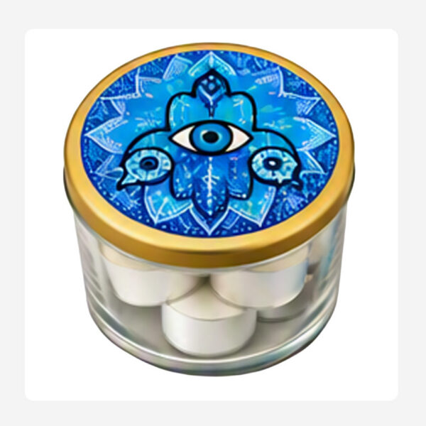Eye T Lights 4 candles in container – Hand Painted