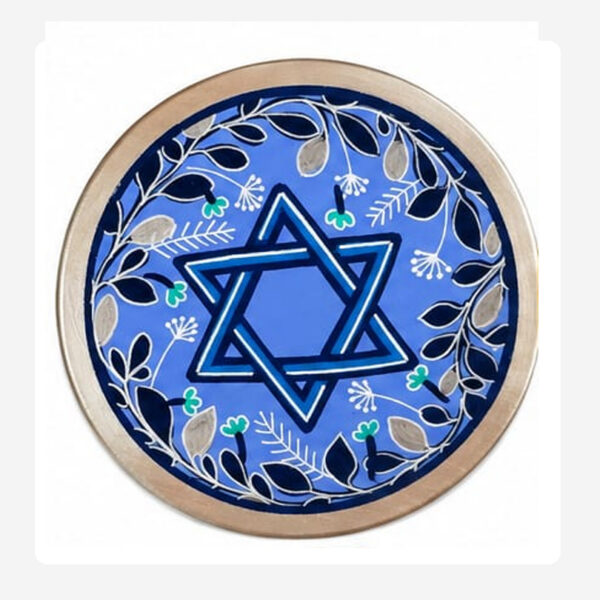 Blue Magen Round Coaster – Hand Painted