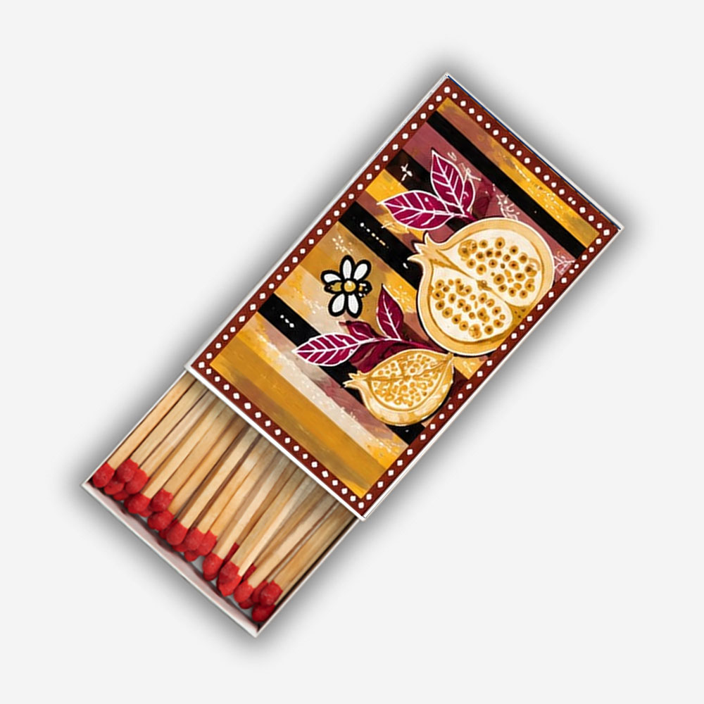 Pomegranate and Bee – Hand painted Matchboxes