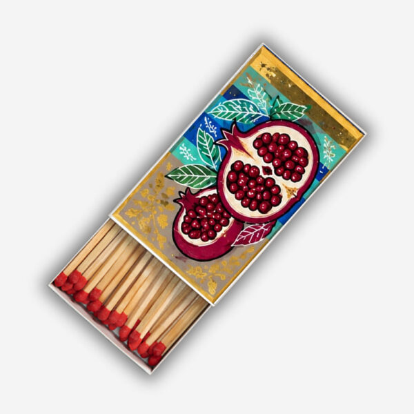 Pomegranate and 2 blues  – Hand painted Matchboxes