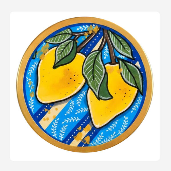 Lemons Round Coaster – Hand Painted