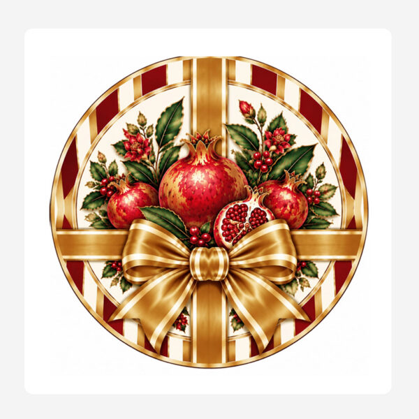 Pomegranate Bow Round Placemat Set 24